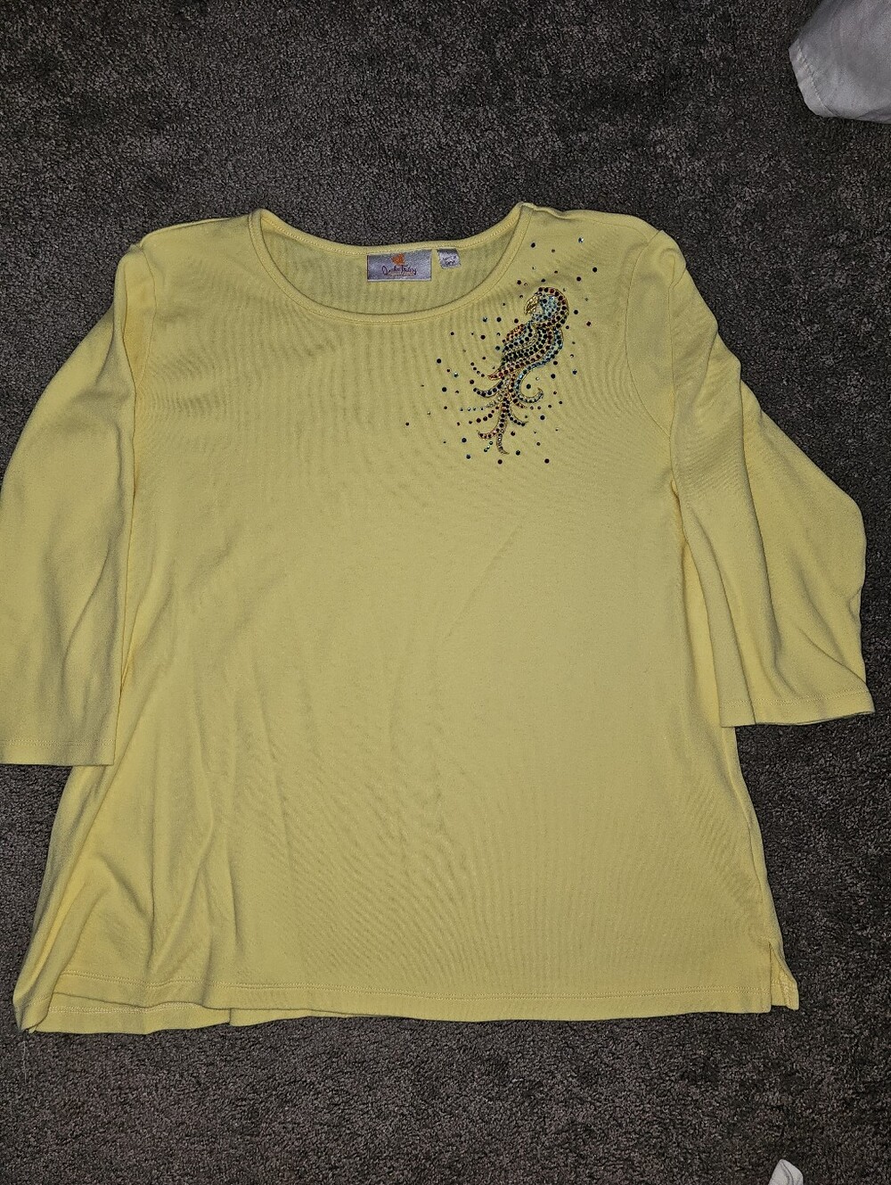 Quacker Factory Lot Of 4 - 100% Cotton 3/4 Sleeve Rhinestone Sparkle Shirts Sz L - Picture 9 of 16